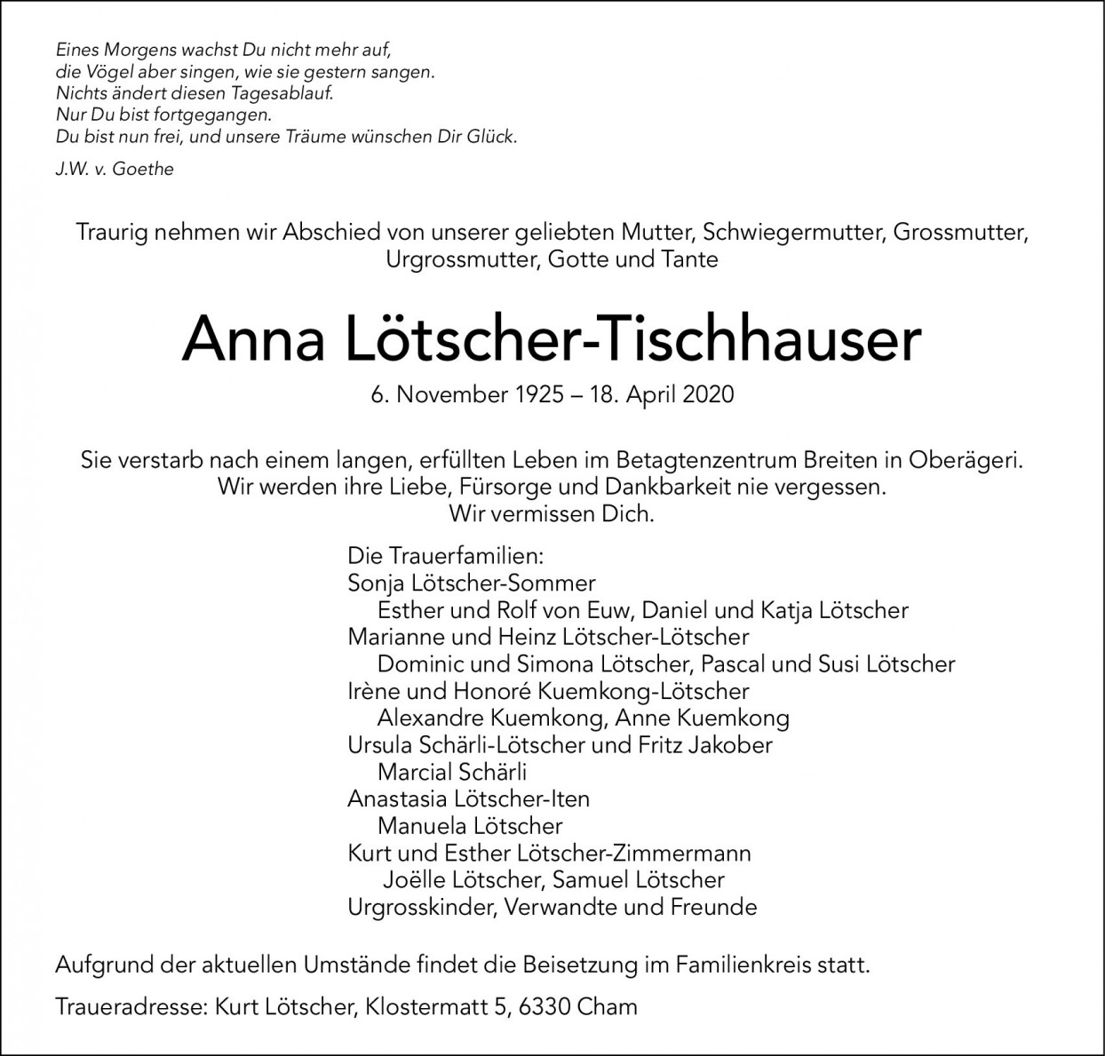 Anna Lötscher-Tischhauser