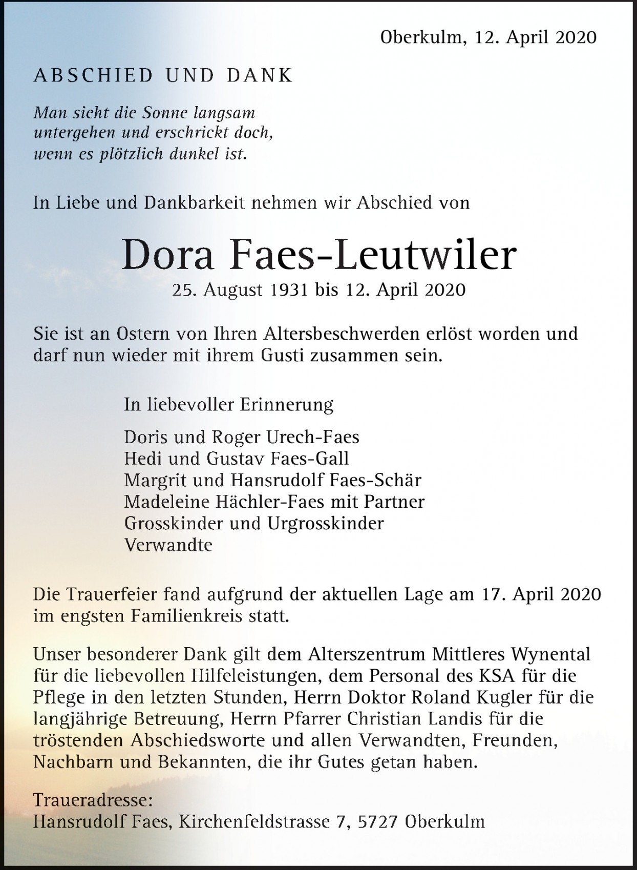 Dora Faes-Leutwiler