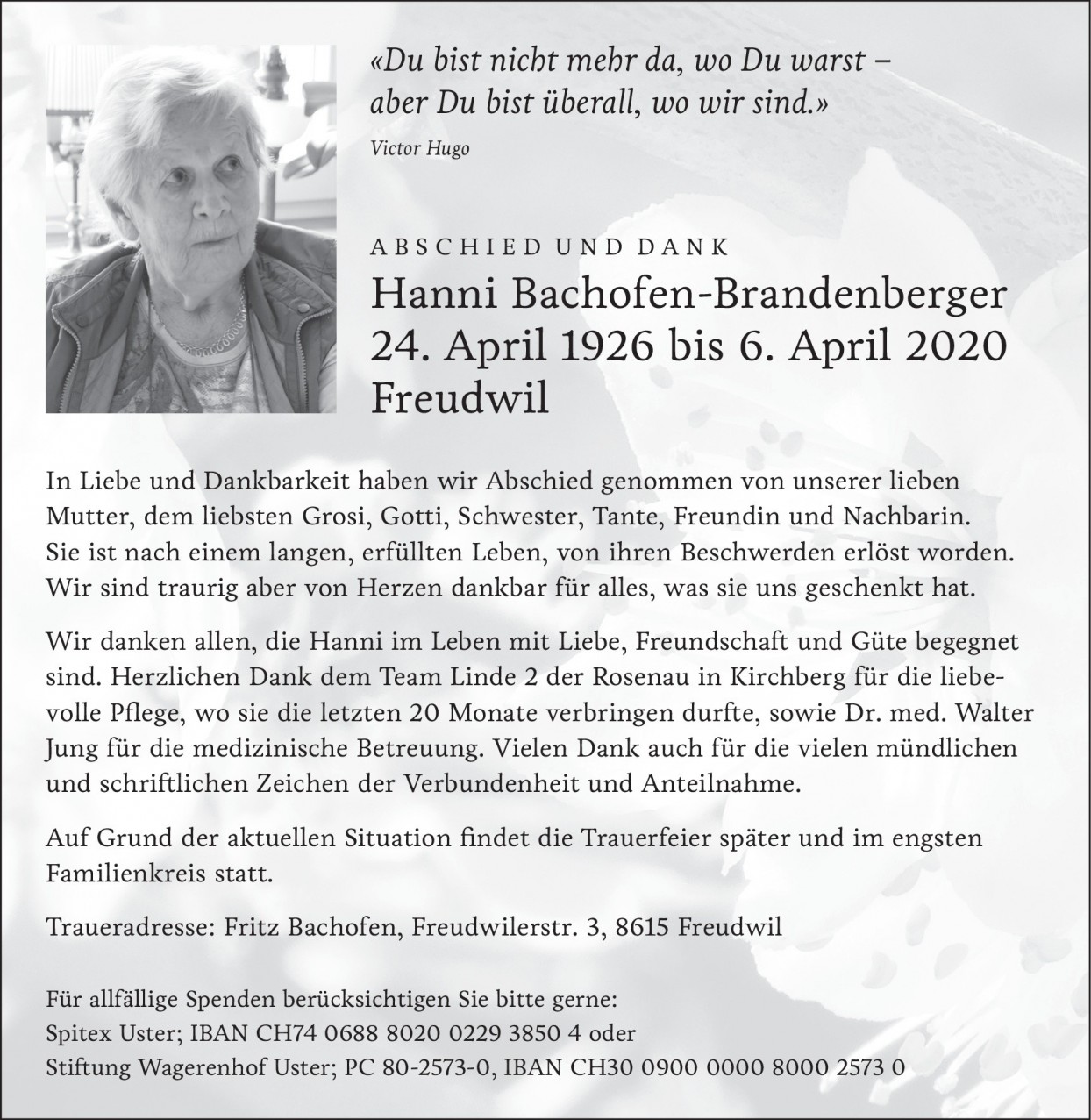 Hanni Bachofen-Brandenberger