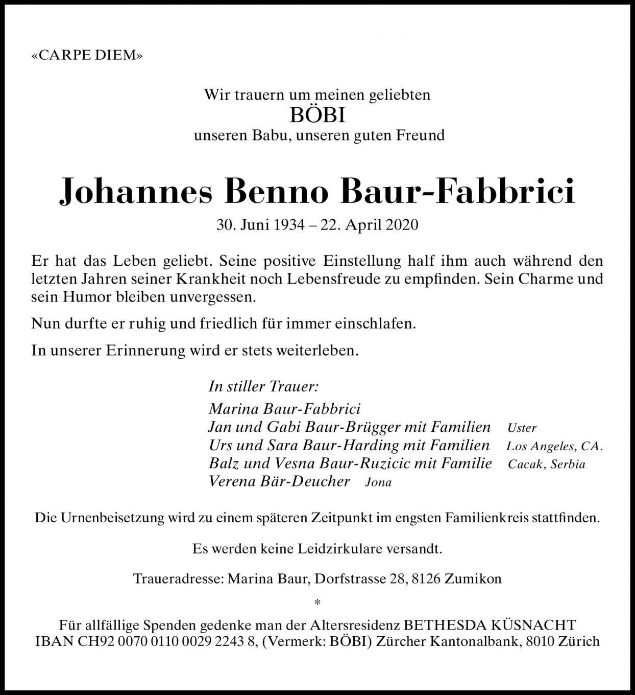 Johannes Benno Baur-Fabbrici