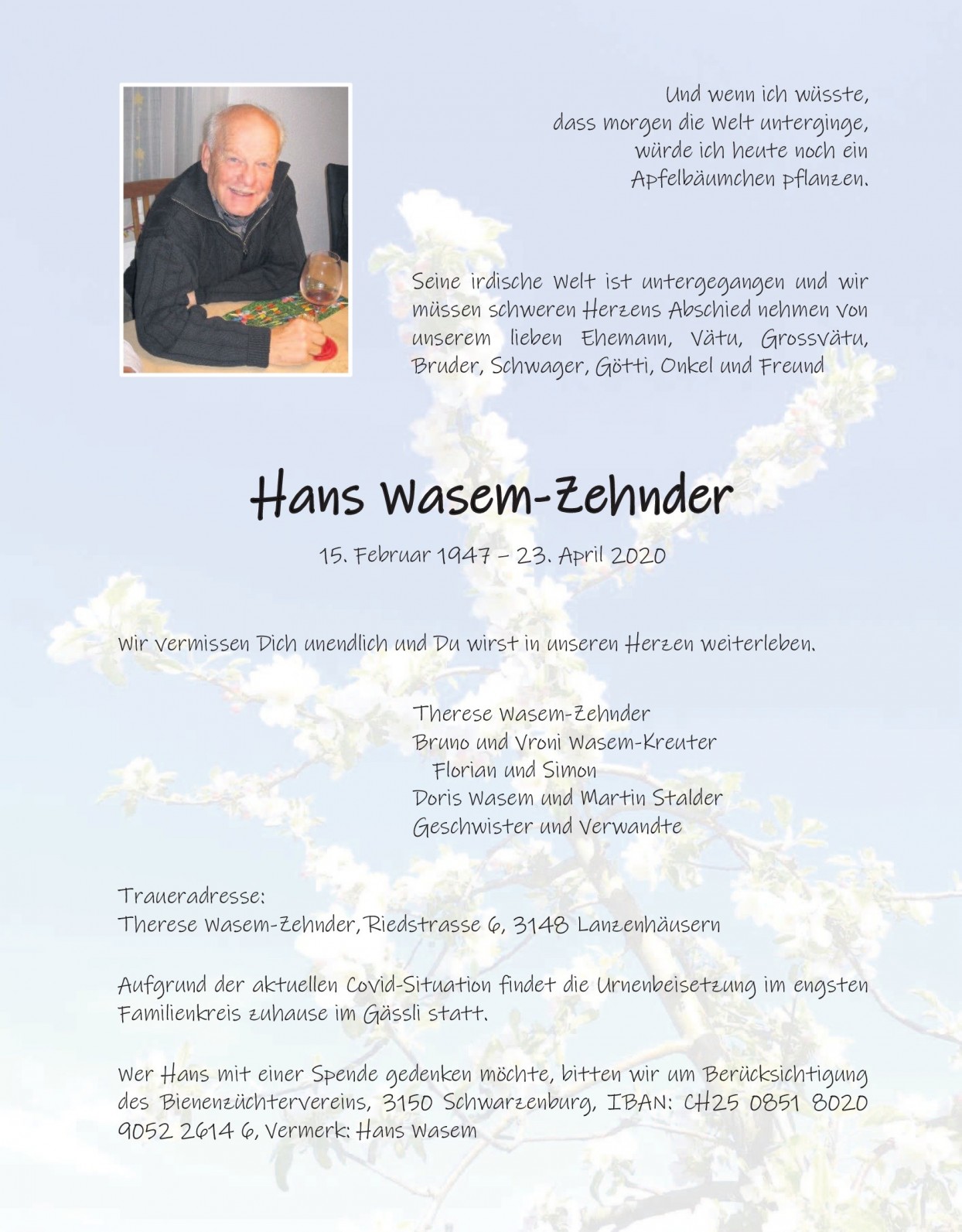 Hans Wasem-Zehnder
