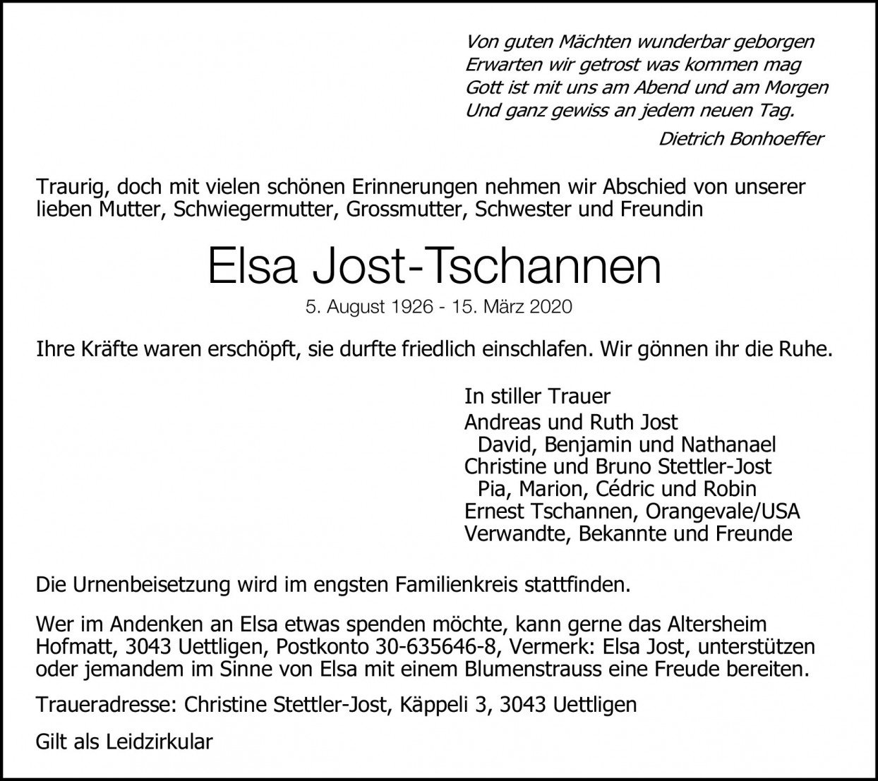 Elsa Jost-Tschannen