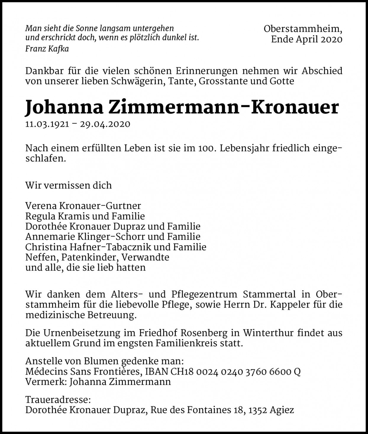 Johanna Zimmermann-Kronauer
