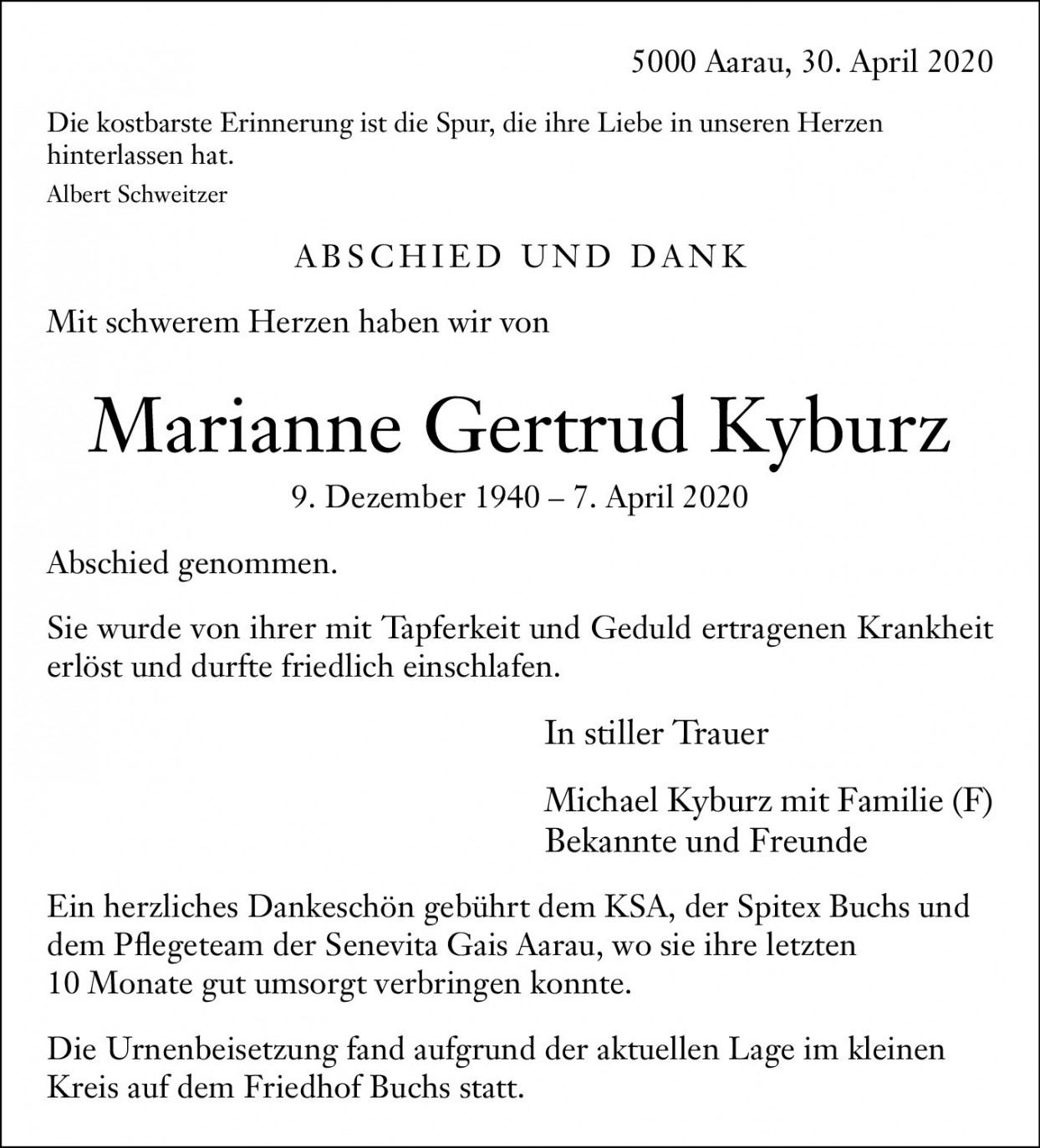 Marianne Gertrud Kyburz
