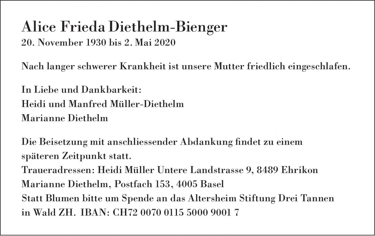 Alice Frieda Diethelm-Bienger