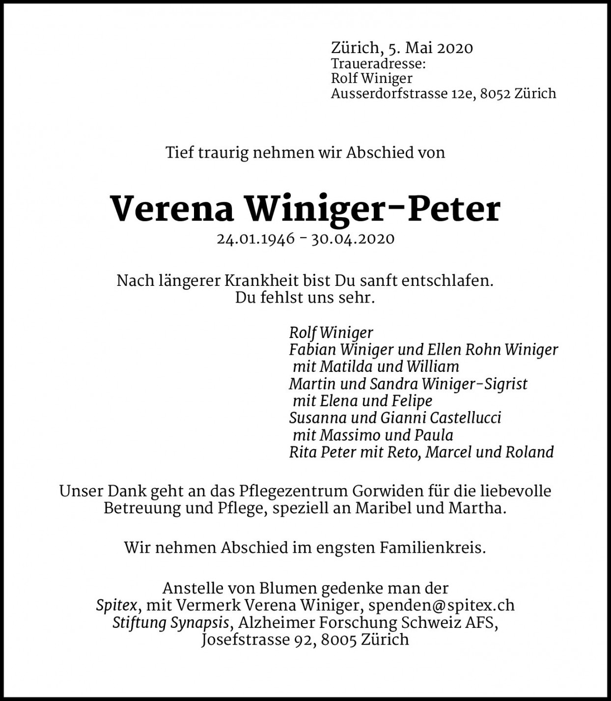 Verena Winiger-Peter