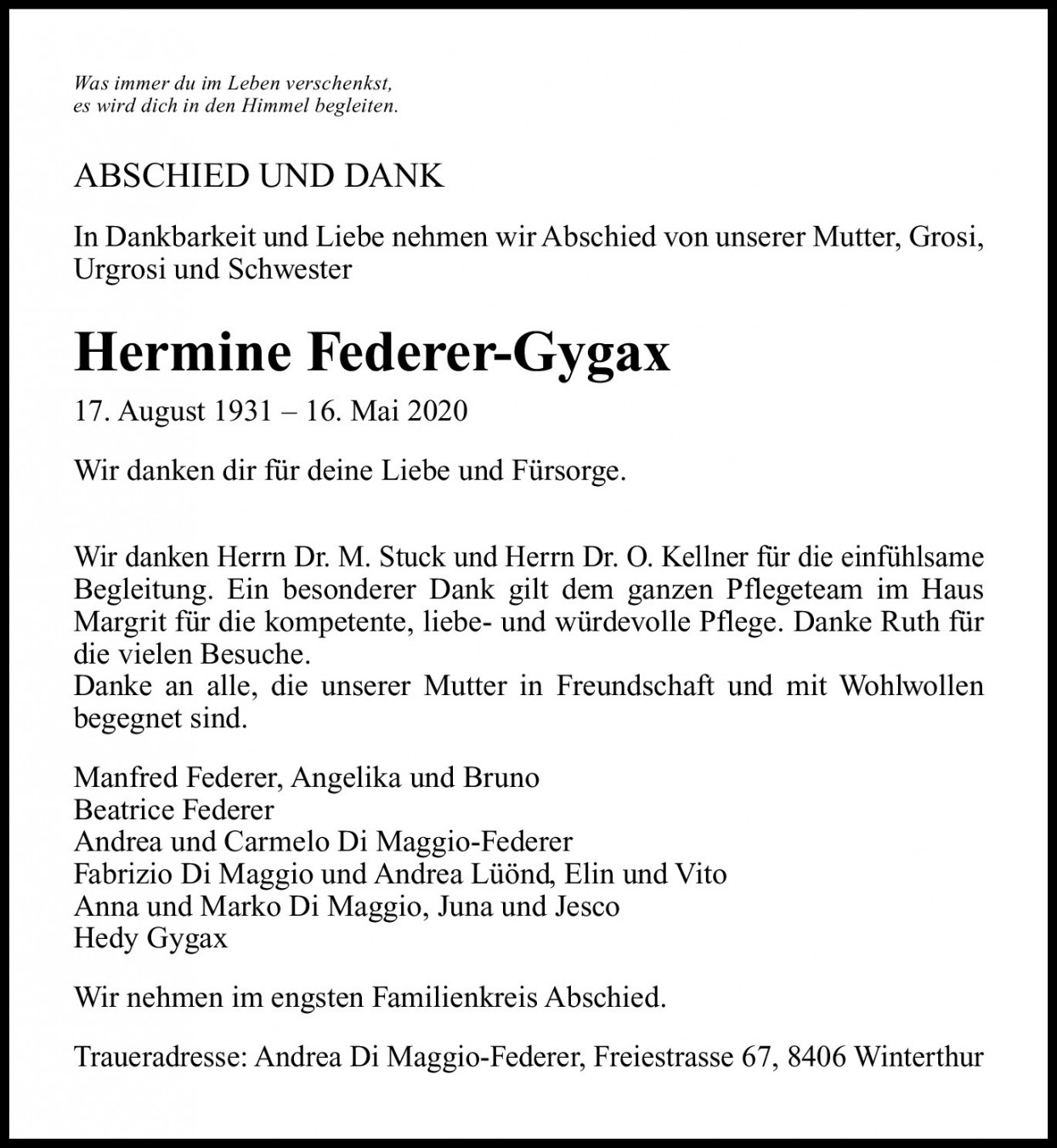 Hermine Federer-Gygax