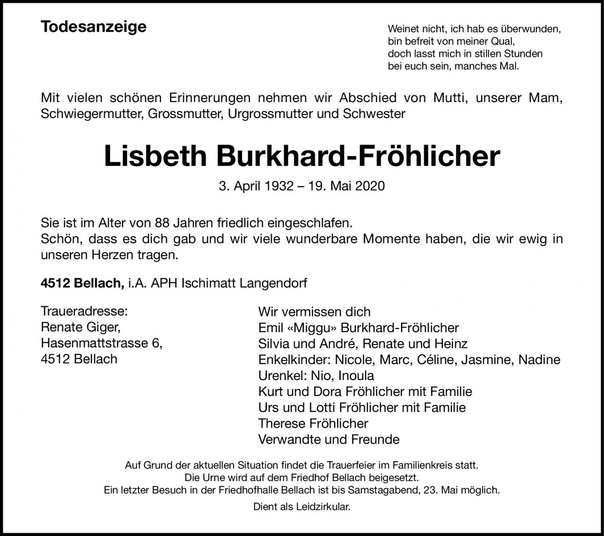 Lisbeth Burkhard-Fröhlicher