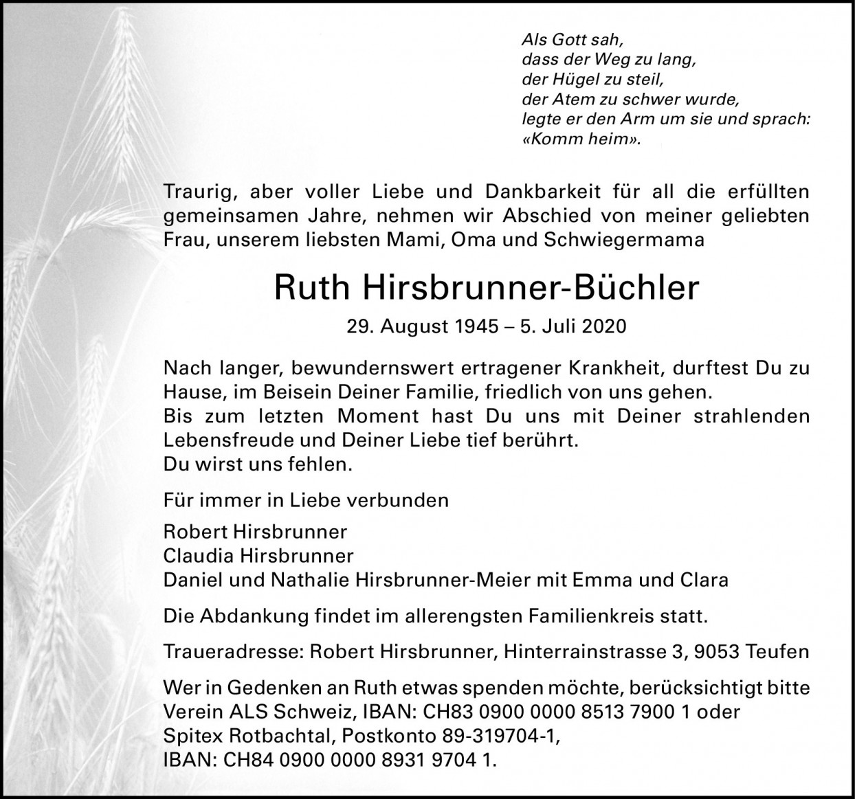 Ruth Hirsbrunner-Büchler
