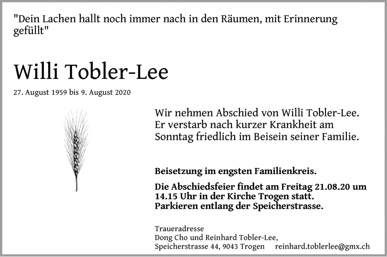 Willi Tobler-Lee