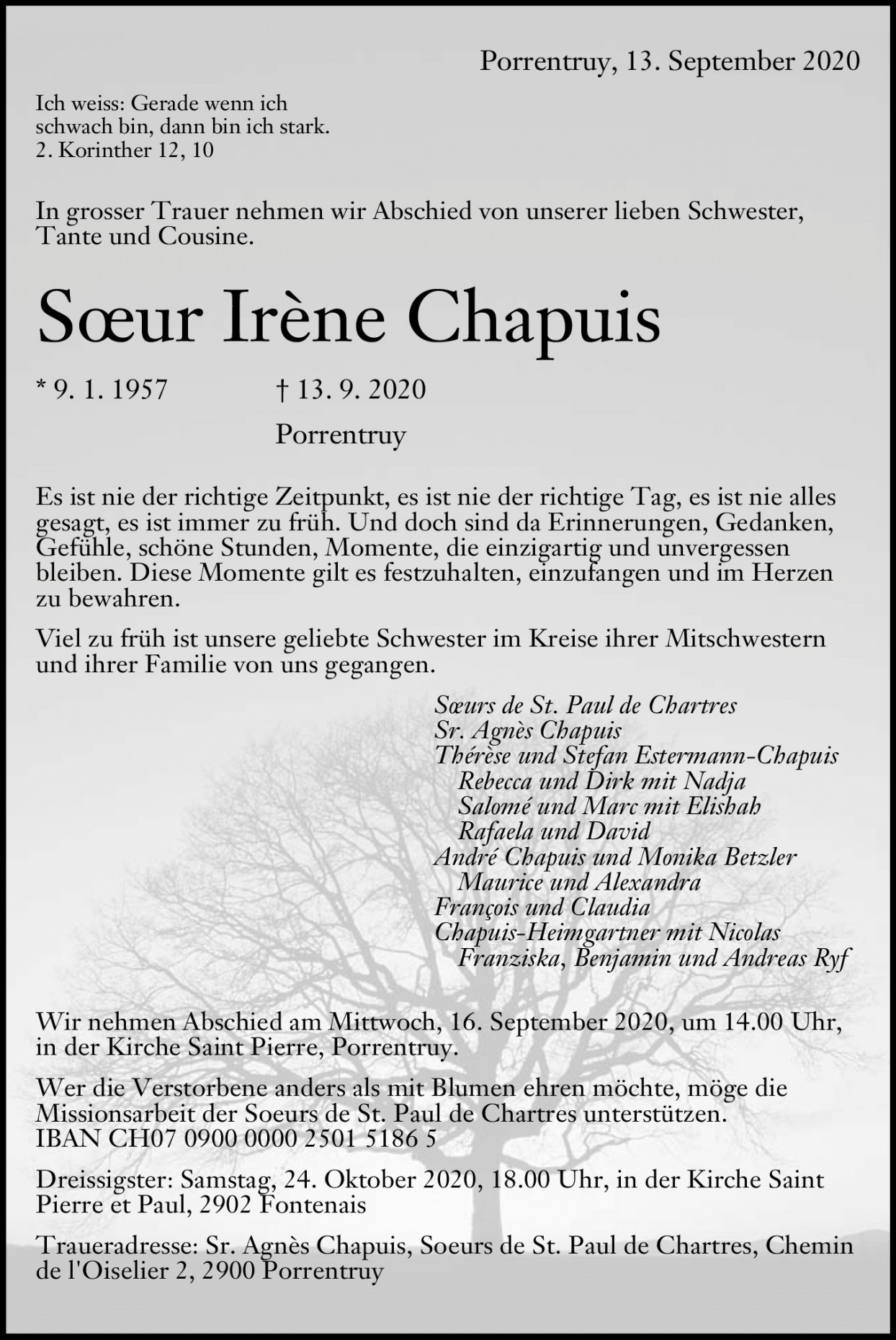 Soeur Irène Chapuis